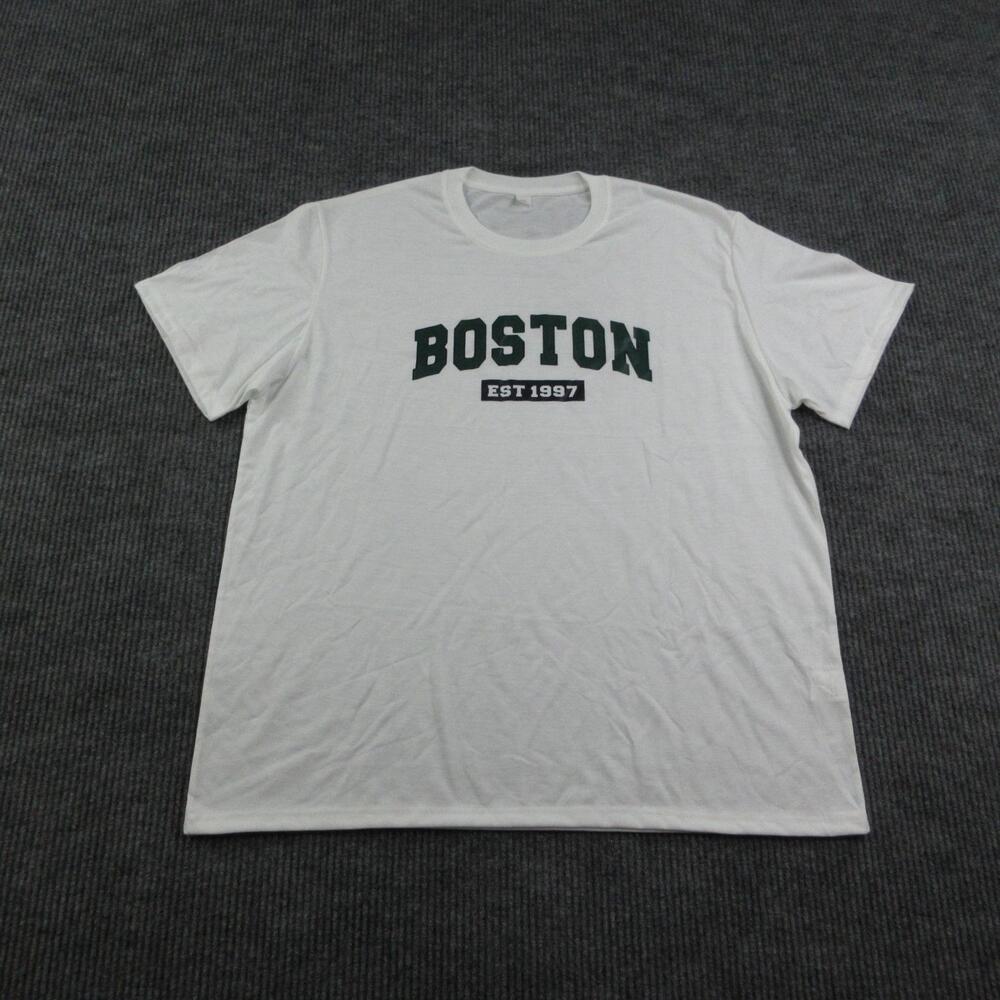 Boston EST 1997 Shirt Mens 2XL White Crew Neck Cotton Short Sleeve Graphic Tee